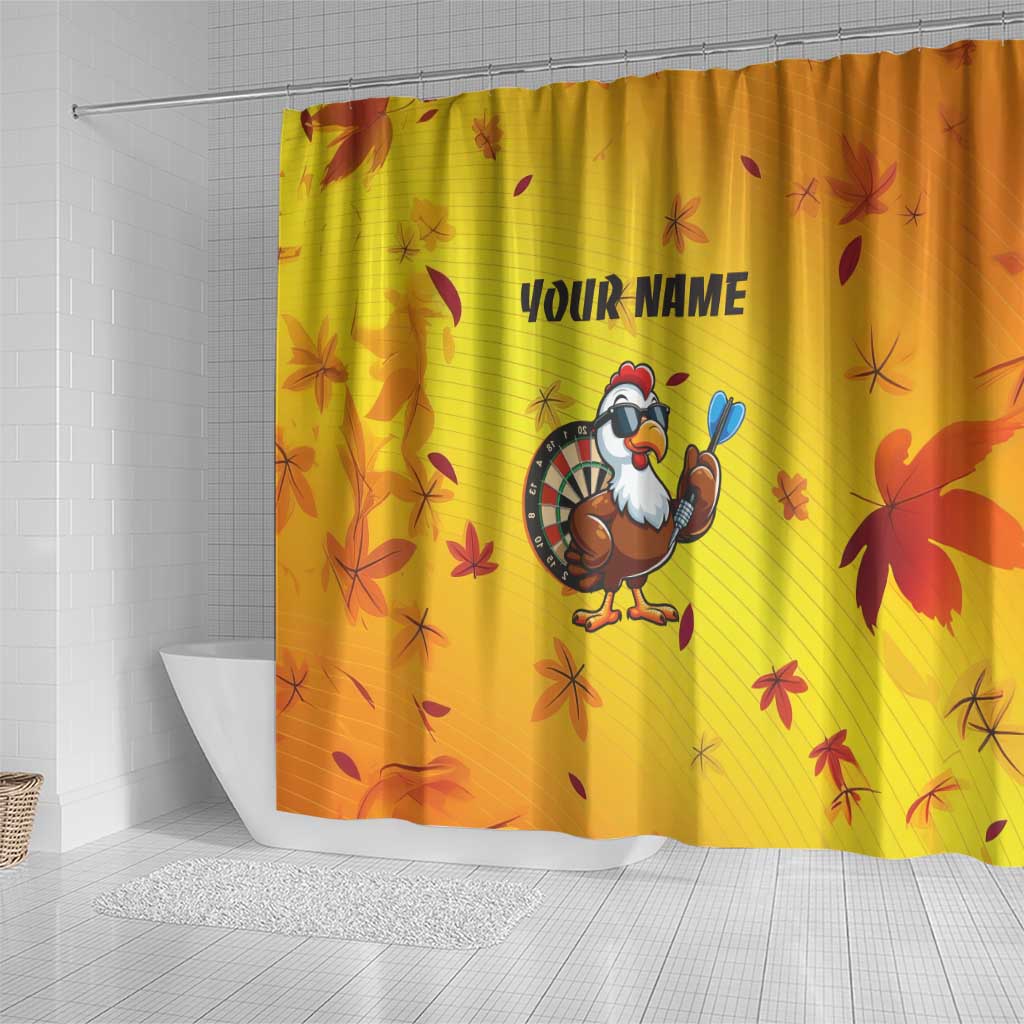 Personalized Funny Turkey Darts Shower Curtain with Sunglasses Dartboard - Wonder Print Shop