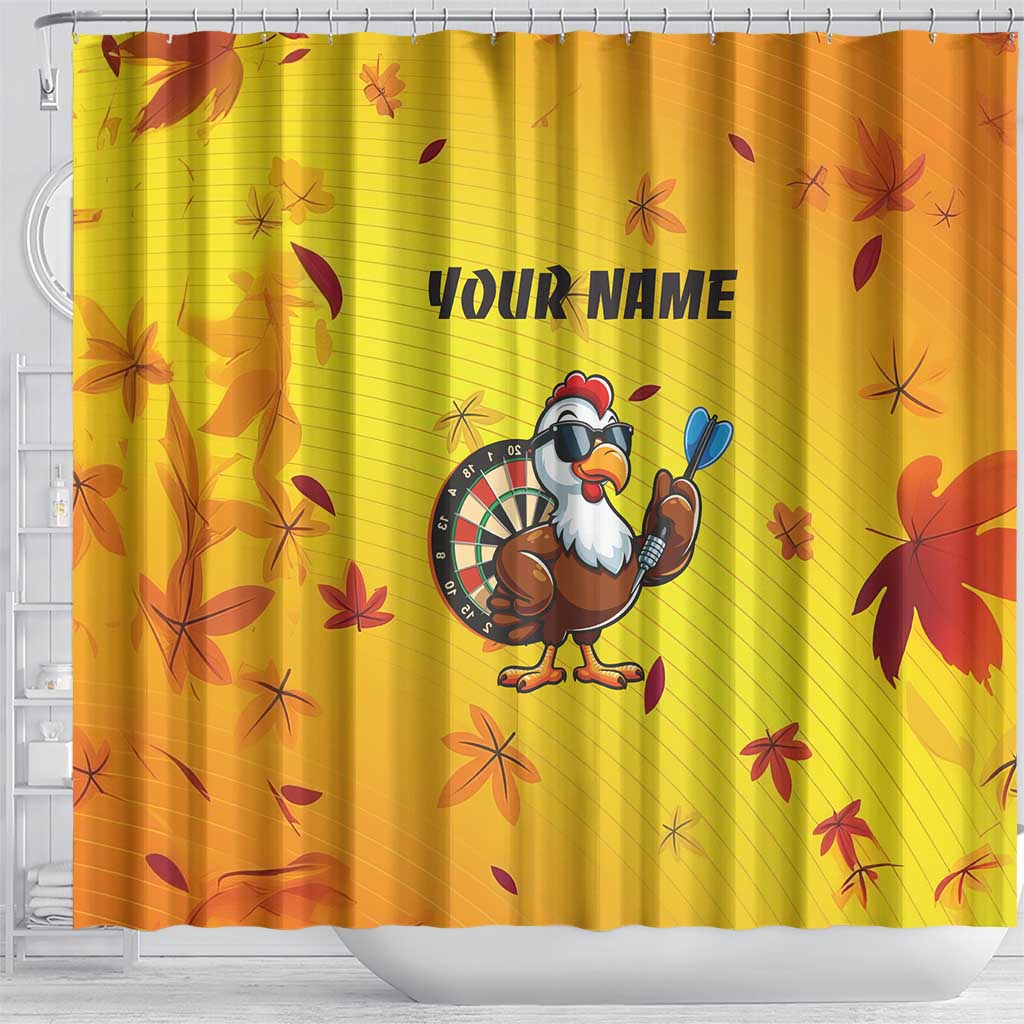 Personalized Funny Turkey Darts Shower Curtain with Sunglasses Dartboard - Wonder Print Shop