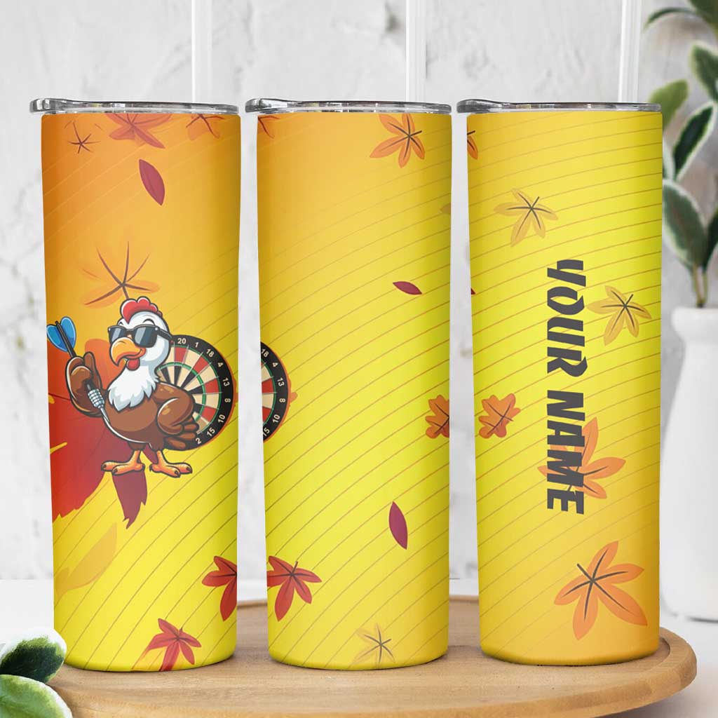 Personalized Funny Turkey Darts Skinny Tumbler with Sunglasses Dartboard - Wonder Print Shop