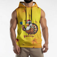 Personalized Funny Turkey Darts Sleeveless Hoodie with Sunglasses Dartboard - Wonder Print Shop