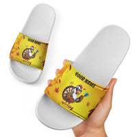 Personalized Funny Turkey Darts Slide Sandals with Sunglasses Dartboard - Wonder Print Shop