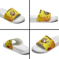 Personalized Funny Turkey Darts Slide Sandals with Sunglasses Dartboard - Wonder Print Shop