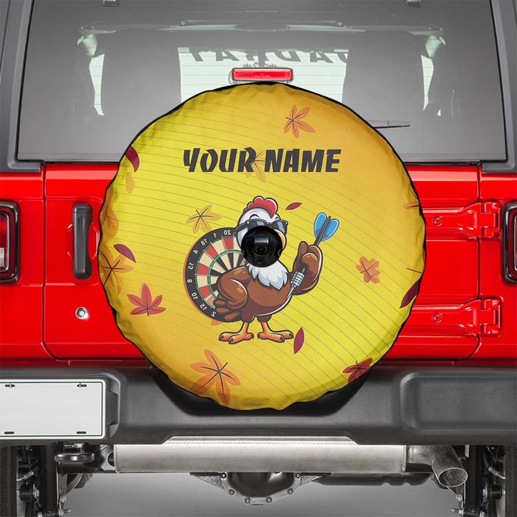 Personalized Funny Turkey Darts Spare Tire Cover with Sunglasses Dartboard - Wonder Print Shop