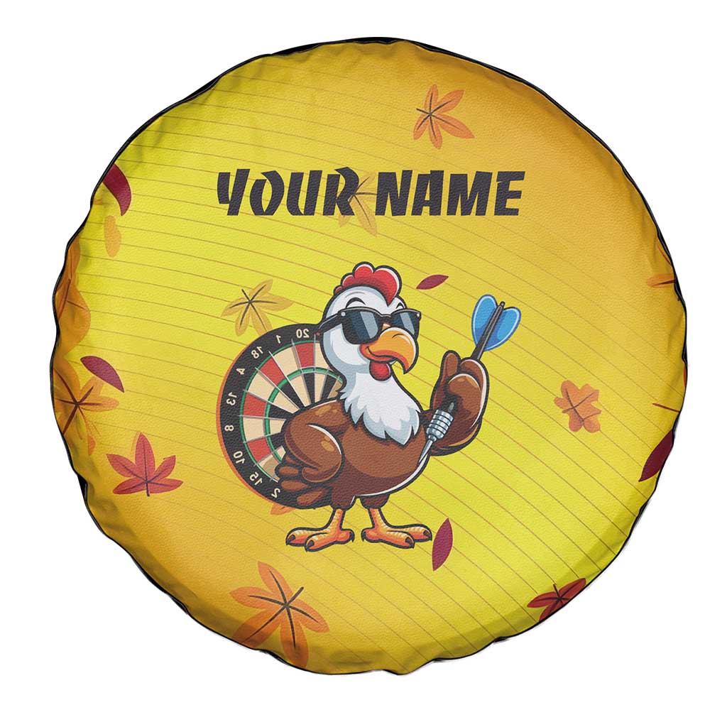 Personalized Funny Turkey Darts Spare Tire Cover with Sunglasses Dartboard - Wonder Print Shop