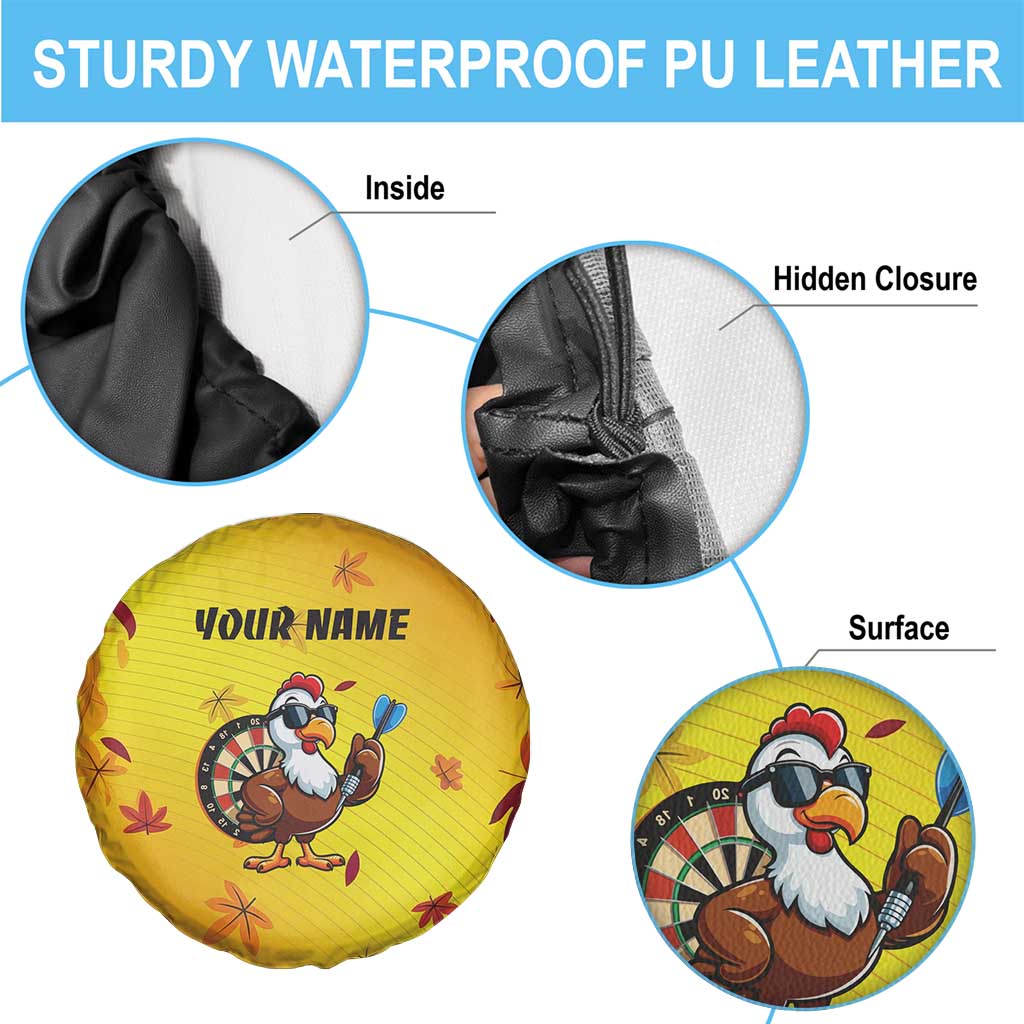 Personalized Funny Turkey Darts Spare Tire Cover with Sunglasses Dartboard - Wonder Print Shop