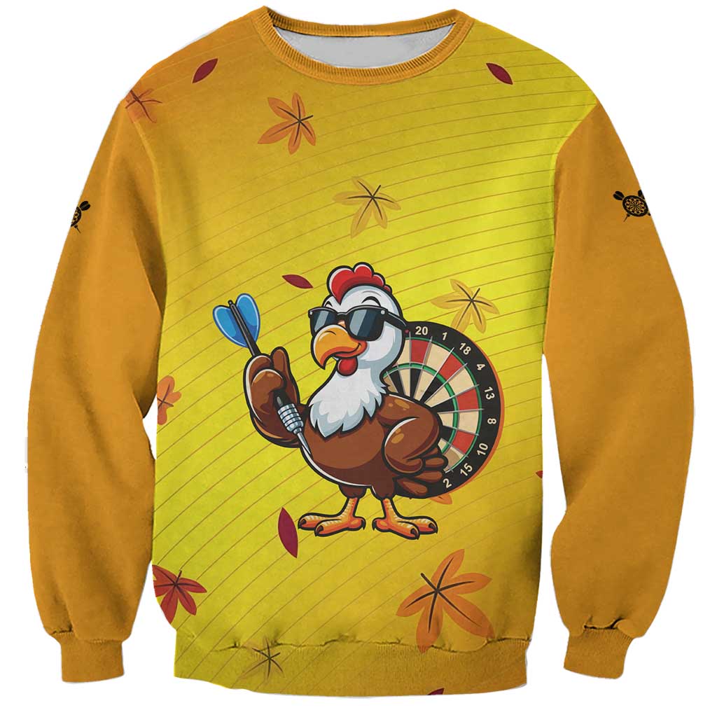 Personalized Funny Turkey Darts Sweatshirt with Sunglasses Dartboard - Wonder Print Shop
