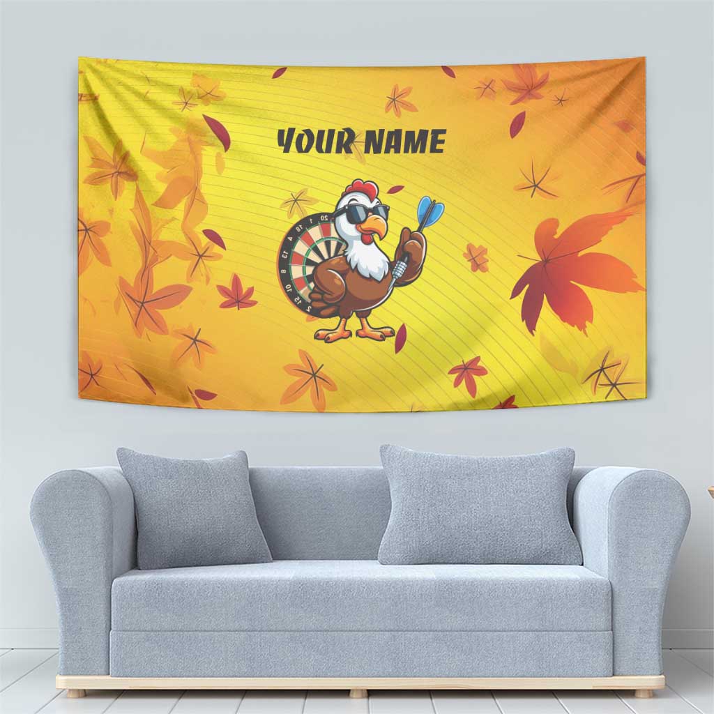 Personalized Funny Turkey Darts Tapestry with Sunglasses Dartboard - Wonder Print Shop