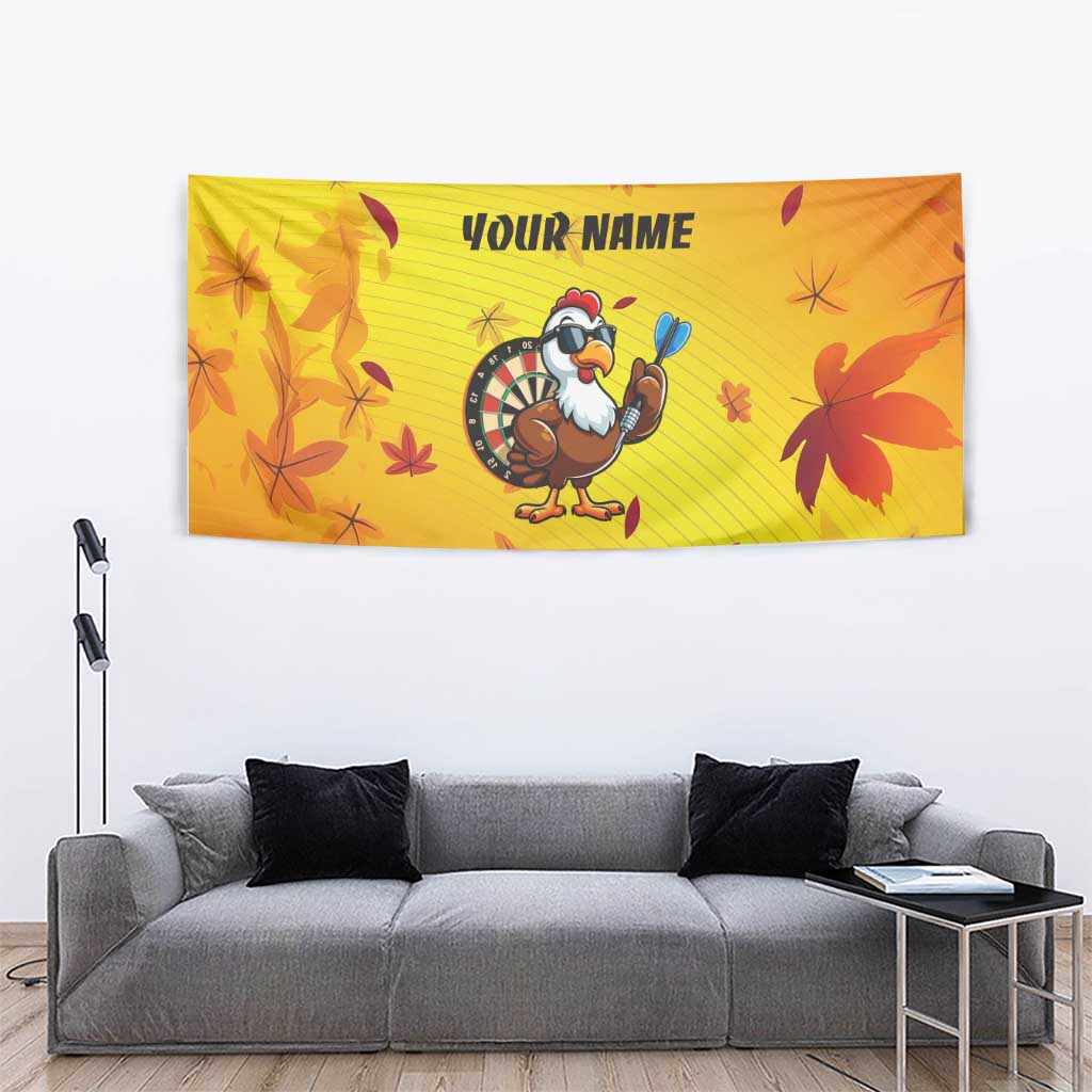 Personalized Funny Turkey Darts Tapestry with Sunglasses Dartboard - Wonder Print Shop