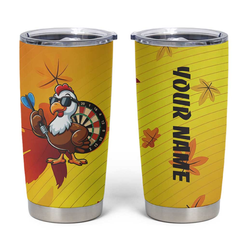 Personalized Funny Turkey Darts Tumbler Cup with Sunglasses Dartboard - Wonder Print Shop