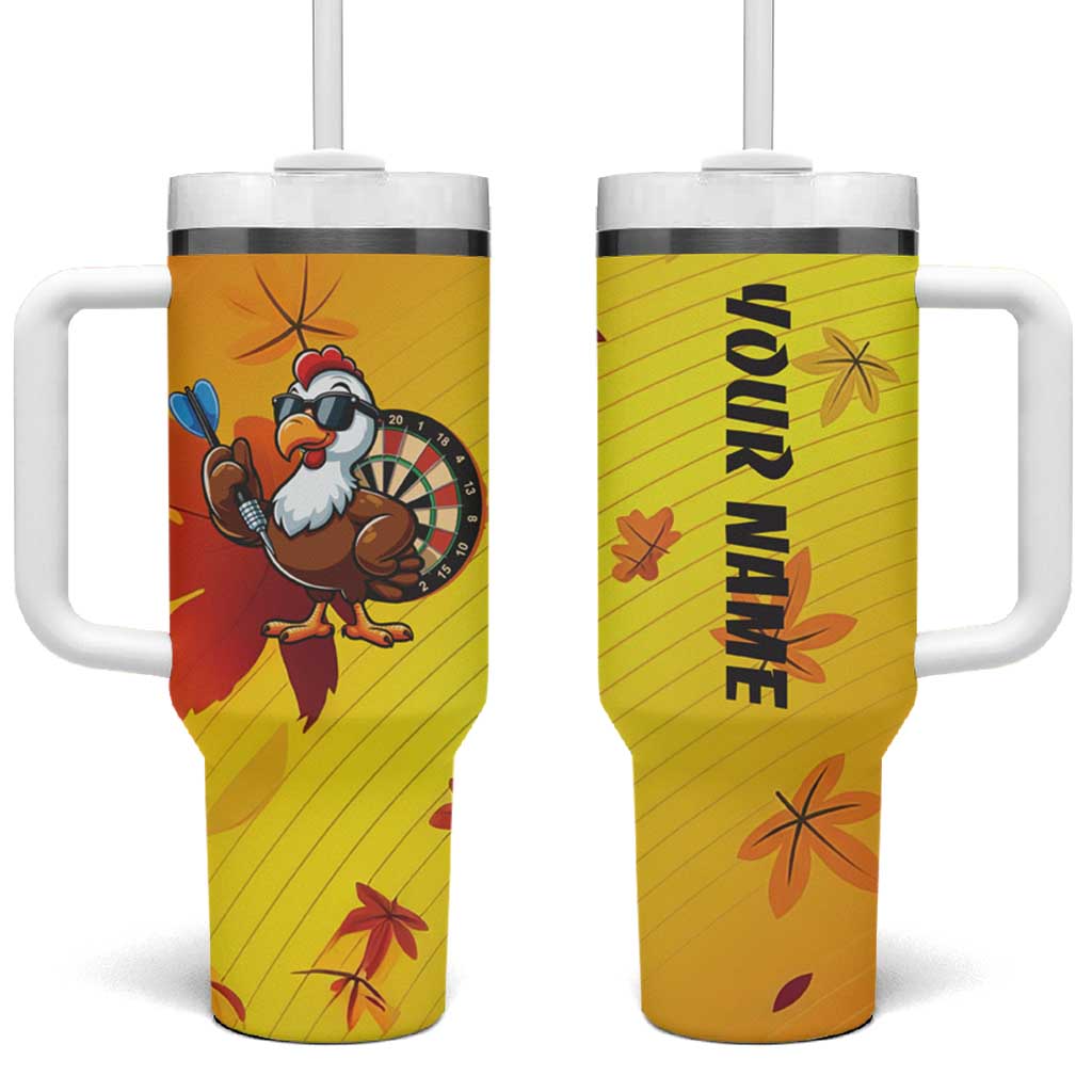 Personalized Funny Turkey Darts Tumbler With Handle with Sunglasses Dartboard - Wonder Print Shop