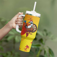 Personalized Funny Turkey Darts Tumbler With Handle with Sunglasses Dartboard - Wonder Print Shop