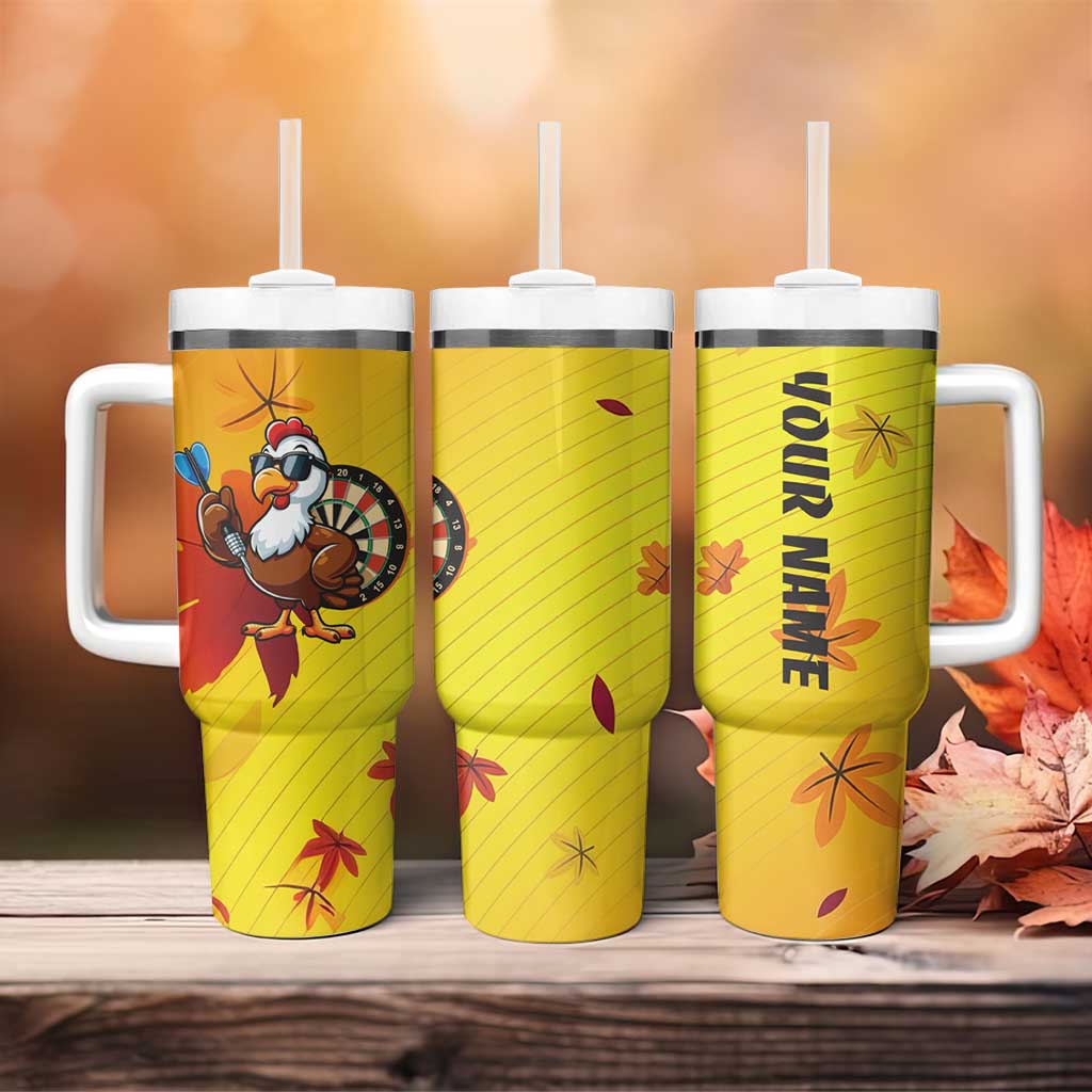 Personalized Funny Turkey Darts Tumbler With Handle with Sunglasses Dartboard - Wonder Print Shop