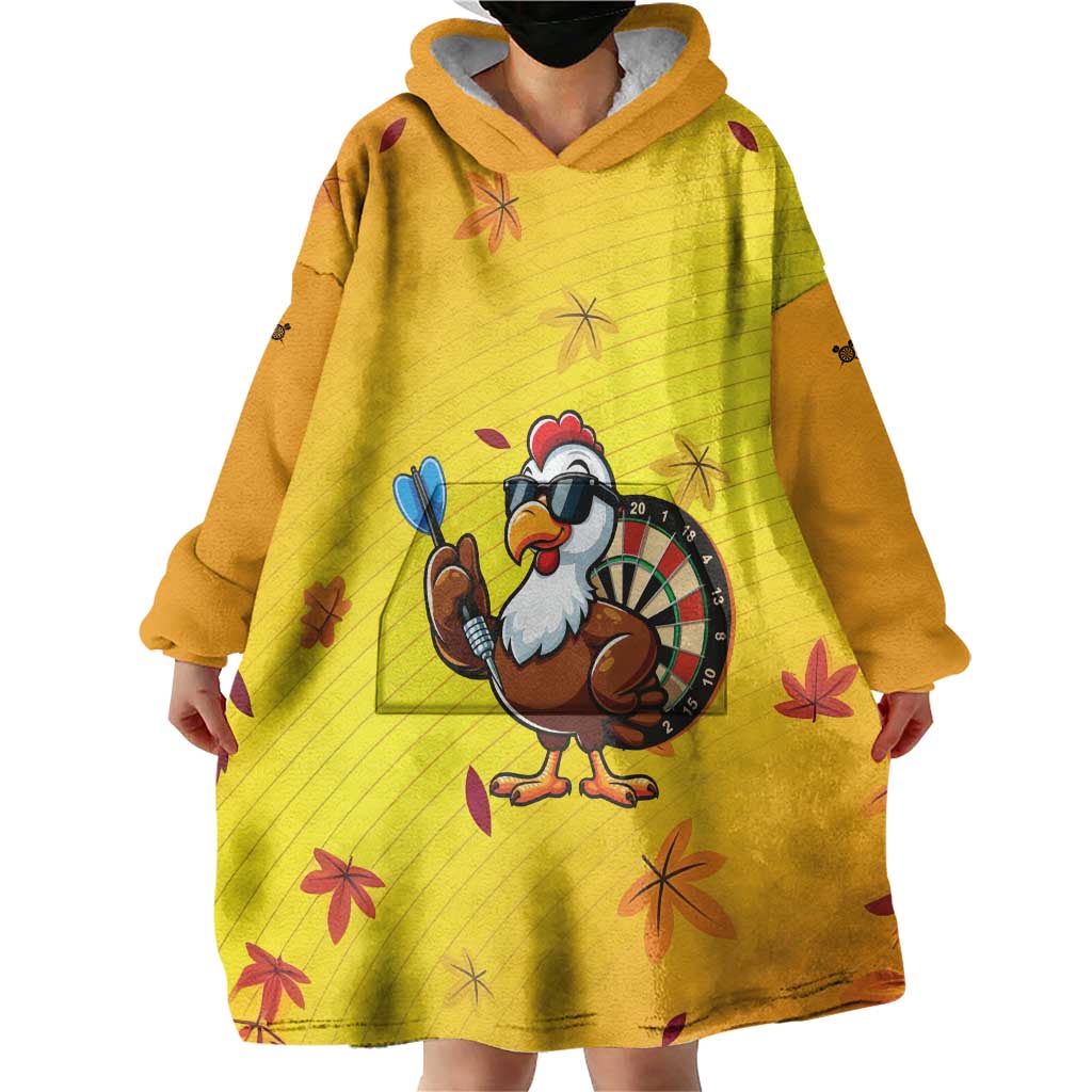 Personalized Funny Turkey Darts Wearable Blanket Hoodie with Sunglasses Dartboard - Wonder Print Shop