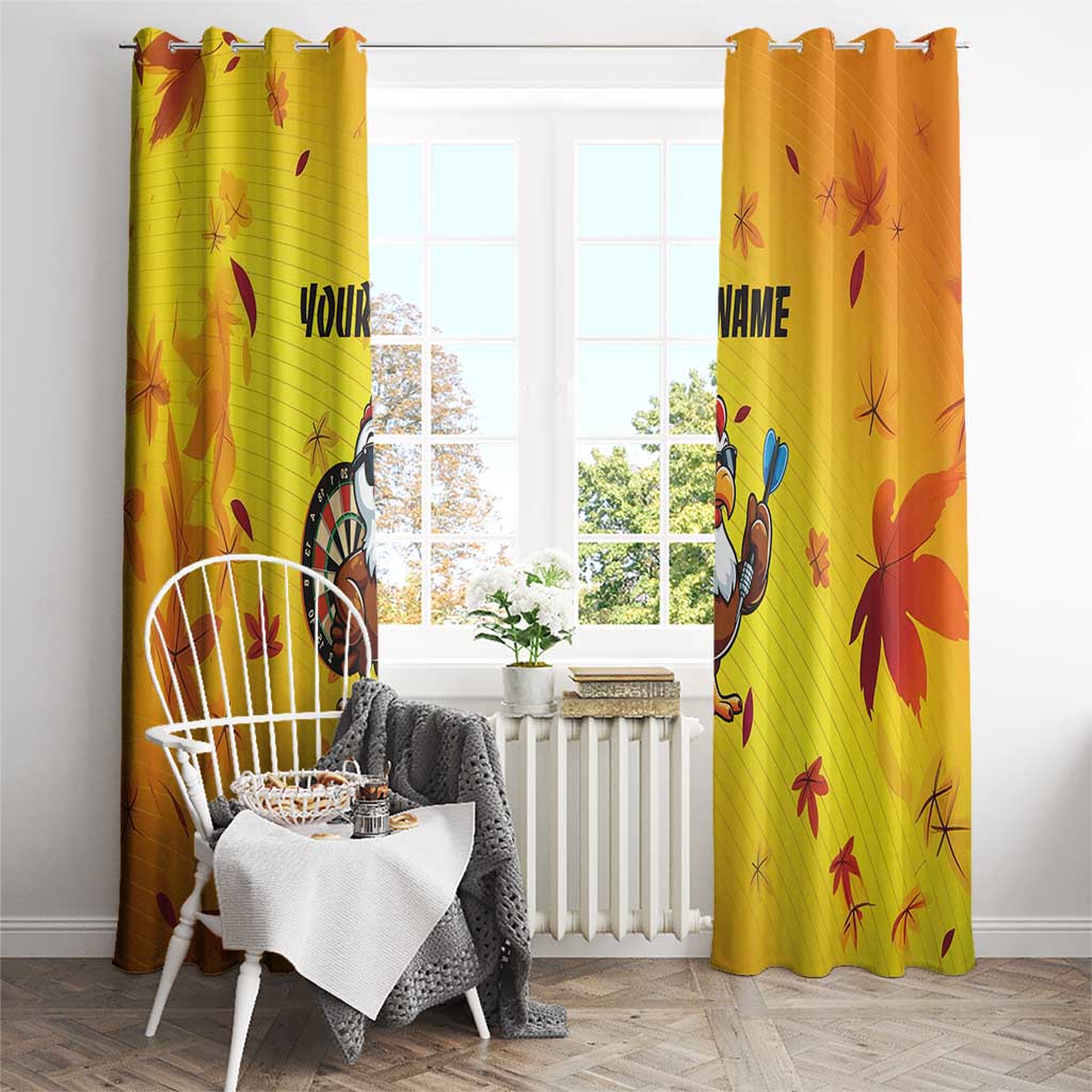 Personalized Funny Turkey Darts Window Curtain with Sunglasses Dartboard - Wonder Print Shop