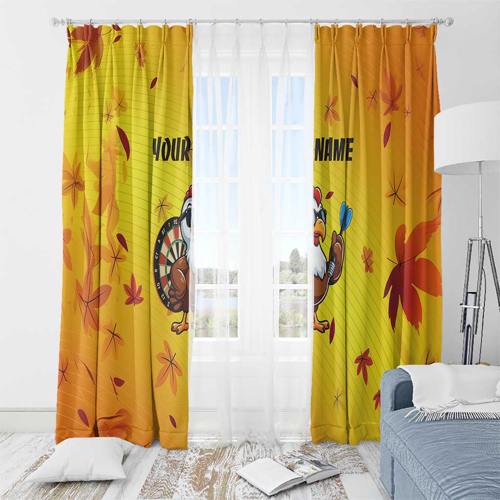 Personalized Funny Turkey Darts Window Curtain with Sunglasses Dartboard - Wonder Print Shop