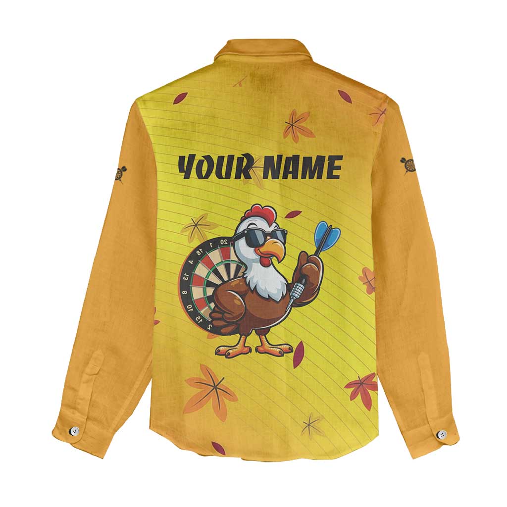 Personalized Funny Turkey Darts Women Casual Shirt with Sunglasses Dartboard - Wonder Print Shop