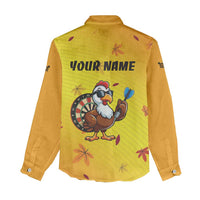Personalized Funny Turkey Darts Women Casual Shirt with Sunglasses Dartboard - Wonder Print Shop