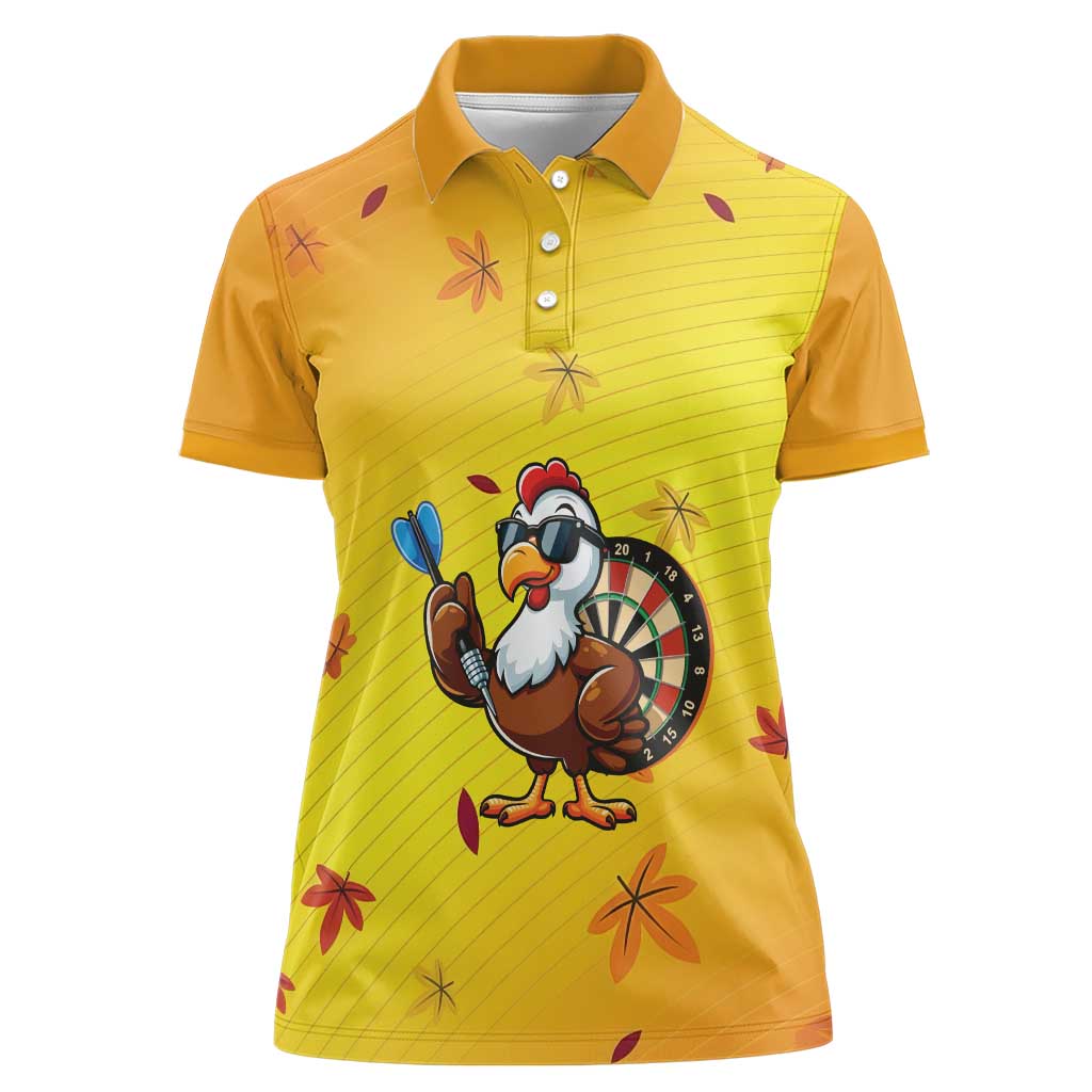 Personalized Funny Turkey Darts Women Polo Shirt with Sunglasses Dartboard - Wonder Print Shop