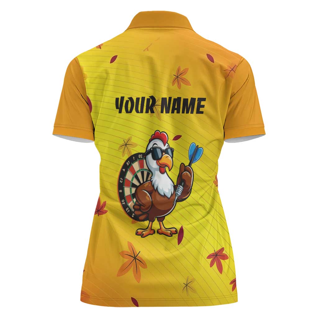 Personalized Funny Turkey Darts Women Polo Shirt with Sunglasses Dartboard - Wonder Print Shop