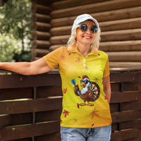 Personalized Funny Turkey Darts Women Polo Shirt with Sunglasses Dartboard - Wonder Print Shop