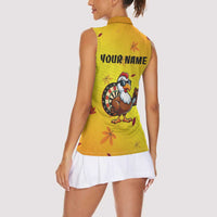Personalized Funny Turkey Darts Women Sleeveless Polo Shirt with Sunglasses Dartboard - Wonder Print Shop