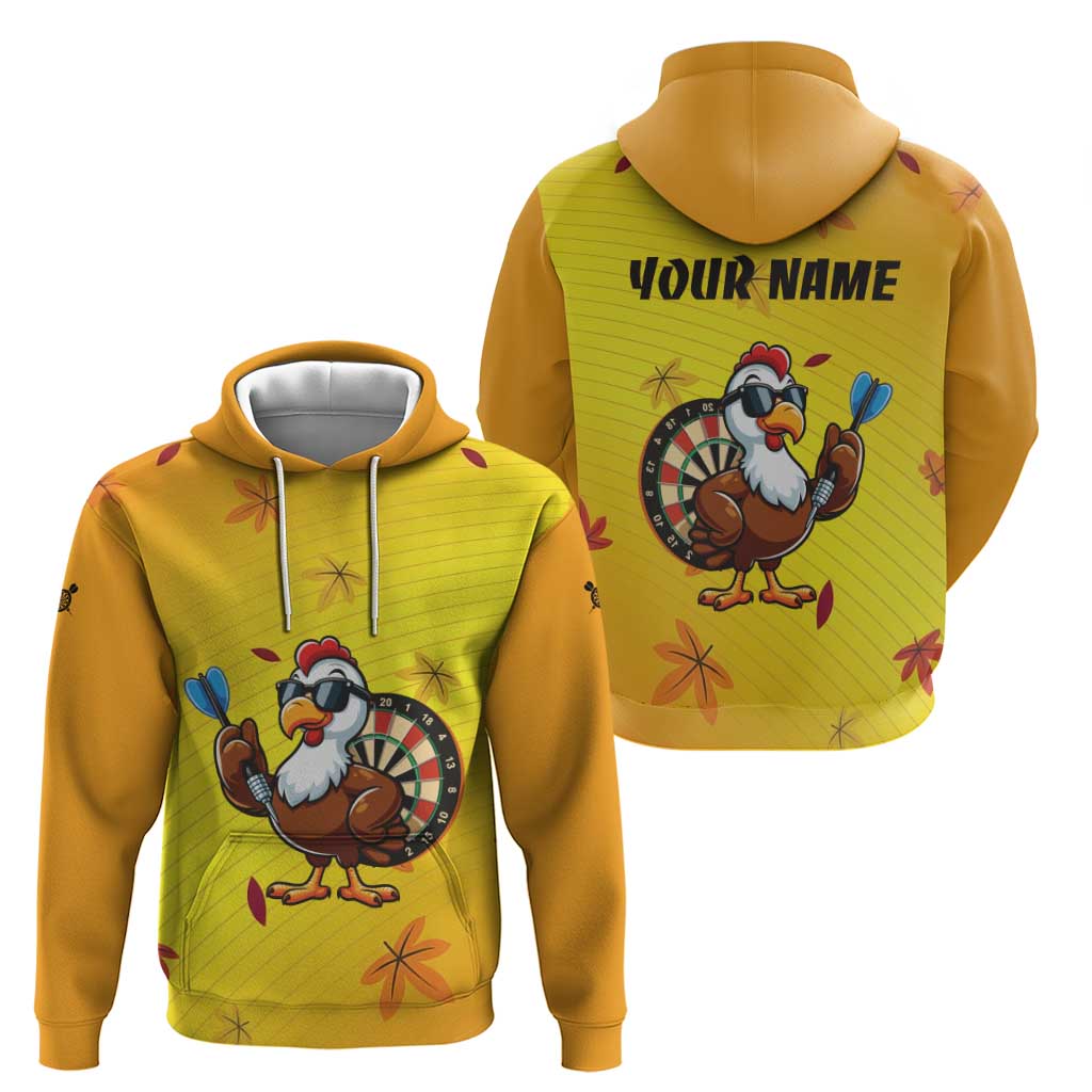 Personalized Funny Turkey Darts Zip Hoodie with Sunglasses Dartboard - Wonder Print Shop