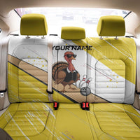 Personalized Funny Turkey Bowling Back Car Seat Cover with Cool Sunglasses Pins Yellow and White - Wonder Print Shop