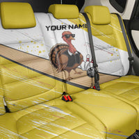 Personalized Funny Turkey Bowling Back Car Seat Cover with Cool Sunglasses Pins Yellow and White - Wonder Print Shop