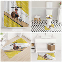 Personalized Funny Turkey Bowling Bathroom Set with Cool Sunglasses Pins Yellow and White - Wonder Print Shop