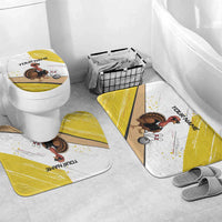 Personalized Funny Turkey Bowling Bathroom Set with Cool Sunglasses Pins Yellow and White - Wonder Print Shop