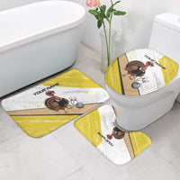 Personalized Funny Turkey Bowling Bathroom Set with Cool Sunglasses Pins Yellow and White - Wonder Print Shop