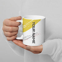 Personalized Funny Turkey Bowling Ceramic Mug with Cool Sunglasses Pins Yellow and White - Wonder Print Shop