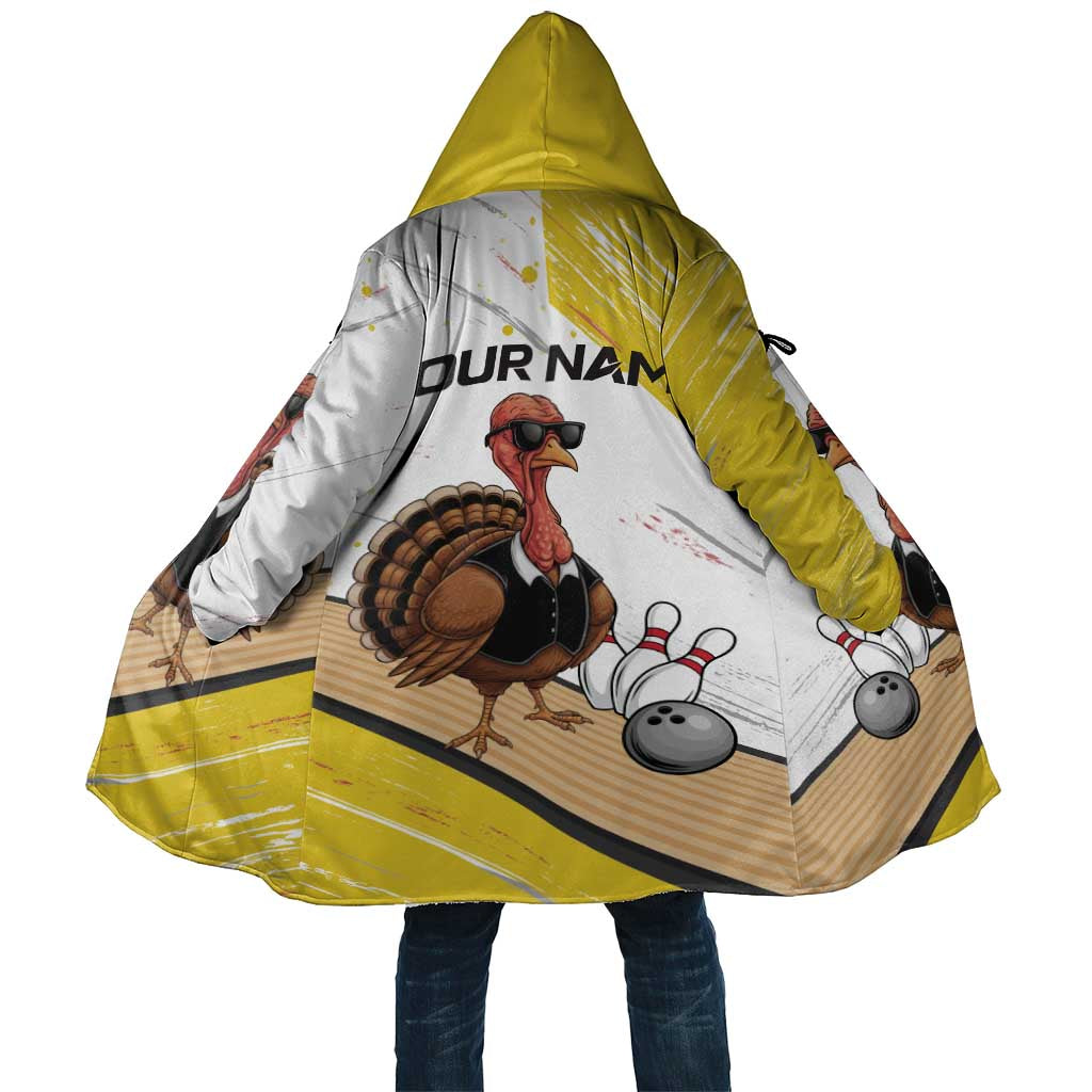 Personalized Funny Turkey Bowling Cloak with Cool Sunglasses Pins Yellow and White - Wonder Print Shop
