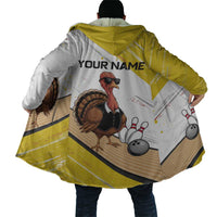 Personalized Funny Turkey Bowling Cloak with Cool Sunglasses Pins Yellow and White - Wonder Print Shop