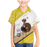 Personalized Funny Turkey Bowling Family Matching Mermaid Dress and Hawaiian Shirt with Cool Sunglasses Pins Yellow and White - Wonder Print Shop
