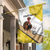 Personalized Funny Turkey Bowling Garden Flag with Cool Sunglasses Pins Yellow and White - Wonder Print Shop