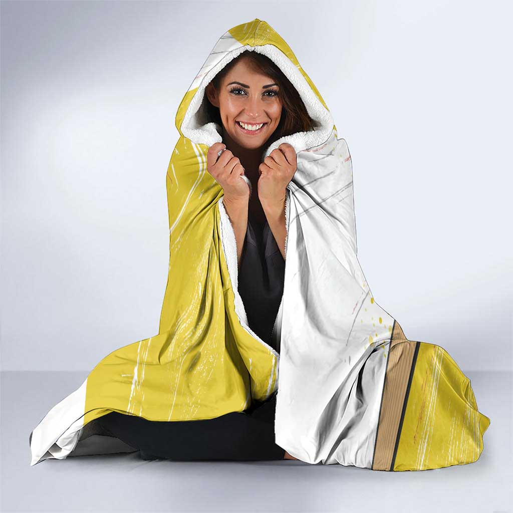 Personalized Funny Turkey Bowling Hooded Blanket with Cool Sunglasses Pins Yellow and White - Wonder Print Shop