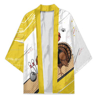 Personalized Funny Turkey Bowling Kimono with Cool Sunglasses Pins Yellow and White - Wonder Print Shop