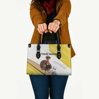 Personalized Funny Turkey Bowling Leather Bag with Cool Sunglasses Pins Yellow and White - Wonder Print Shop