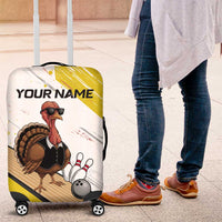 Personalized Funny Turkey Bowling Luggage Cover with Cool Sunglasses Pins Yellow and White - Wonder Print Shop