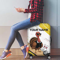 Personalized Funny Turkey Bowling Luggage Cover with Cool Sunglasses Pins Yellow and White - Wonder Print Shop