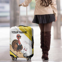 Personalized Funny Turkey Bowling Luggage Cover with Cool Sunglasses Pins Yellow and White - Wonder Print Shop