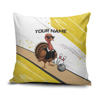 Personalized Funny Turkey Bowling Pillow Cover with Cool Sunglasses Pins Yellow and White - Wonder Print Shop