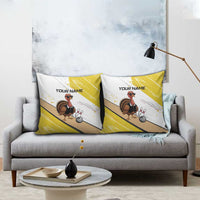 Personalized Funny Turkey Bowling Pillow Cover with Cool Sunglasses Pins Yellow and White - Wonder Print Shop