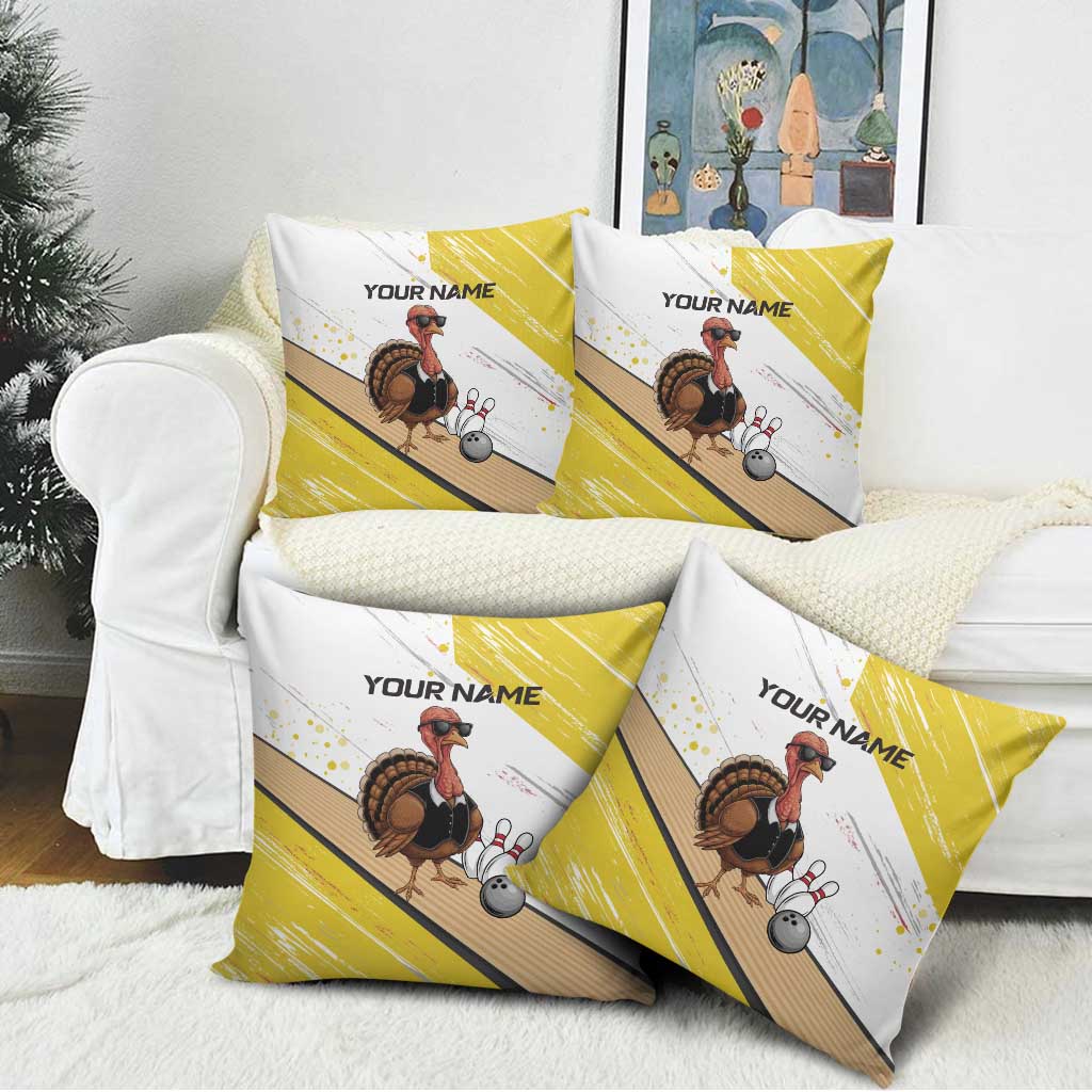 Personalized Funny Turkey Bowling Pillow Cover with Cool Sunglasses Pins Yellow and White - Wonder Print Shop