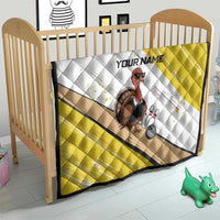 Personalized Funny Turkey Bowling Quilt with Cool Sunglasses Pins Yellow and White - Wonder Print Shop