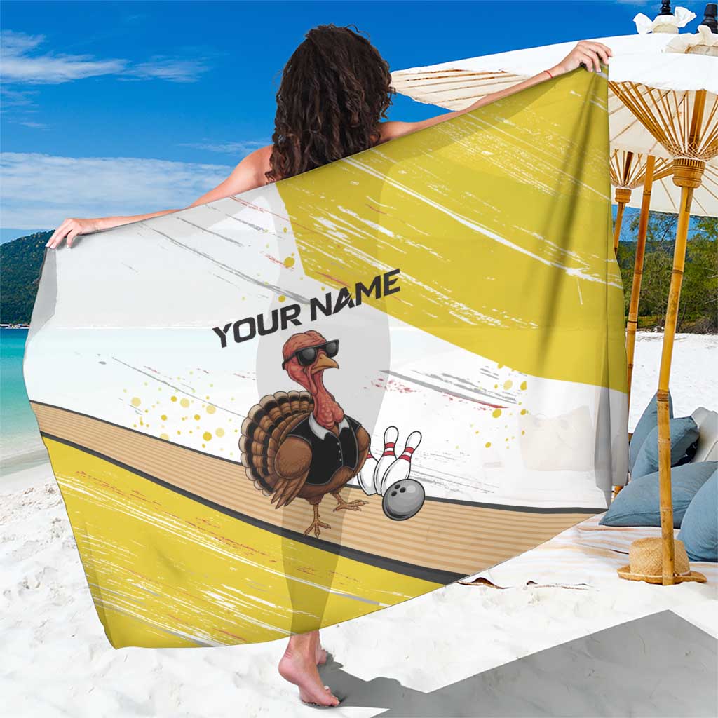 Personalized Funny Turkey Bowling Sarong with Cool Sunglasses Pins Yellow and White - Wonder Print Shop
