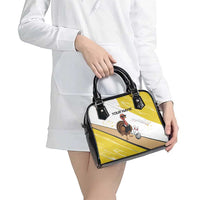 Personalized Funny Turkey Bowling Shoulder Handbag with Cool Sunglasses Pins Yellow and White - Wonder Print Shop