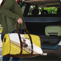 Personalized Funny Turkey Bowling Travel Bag with Cool Sunglasses Pins Yellow and White - Wonder Print Shop