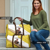 Personalized Funny Turkey Bowling Travel Bag with Cool Sunglasses Pins Yellow and White - Wonder Print Shop